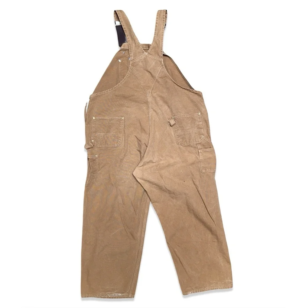 Carhartt Authentic Overalls Men's Size 50x30 Duck Canvas Brown Tan Workwear